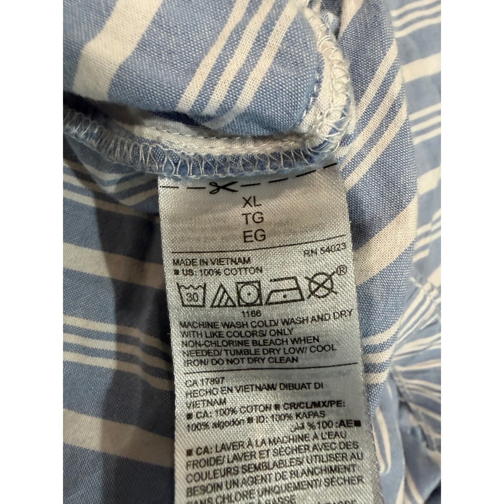 Old Navy Womens XL Blue White Striped Cotton Pajama Shorts Elastic Drawstring - Picture 8 of 8